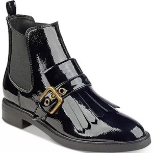 Marc Fisher Brigita Kiltie Buckle Booties Black SZ 8